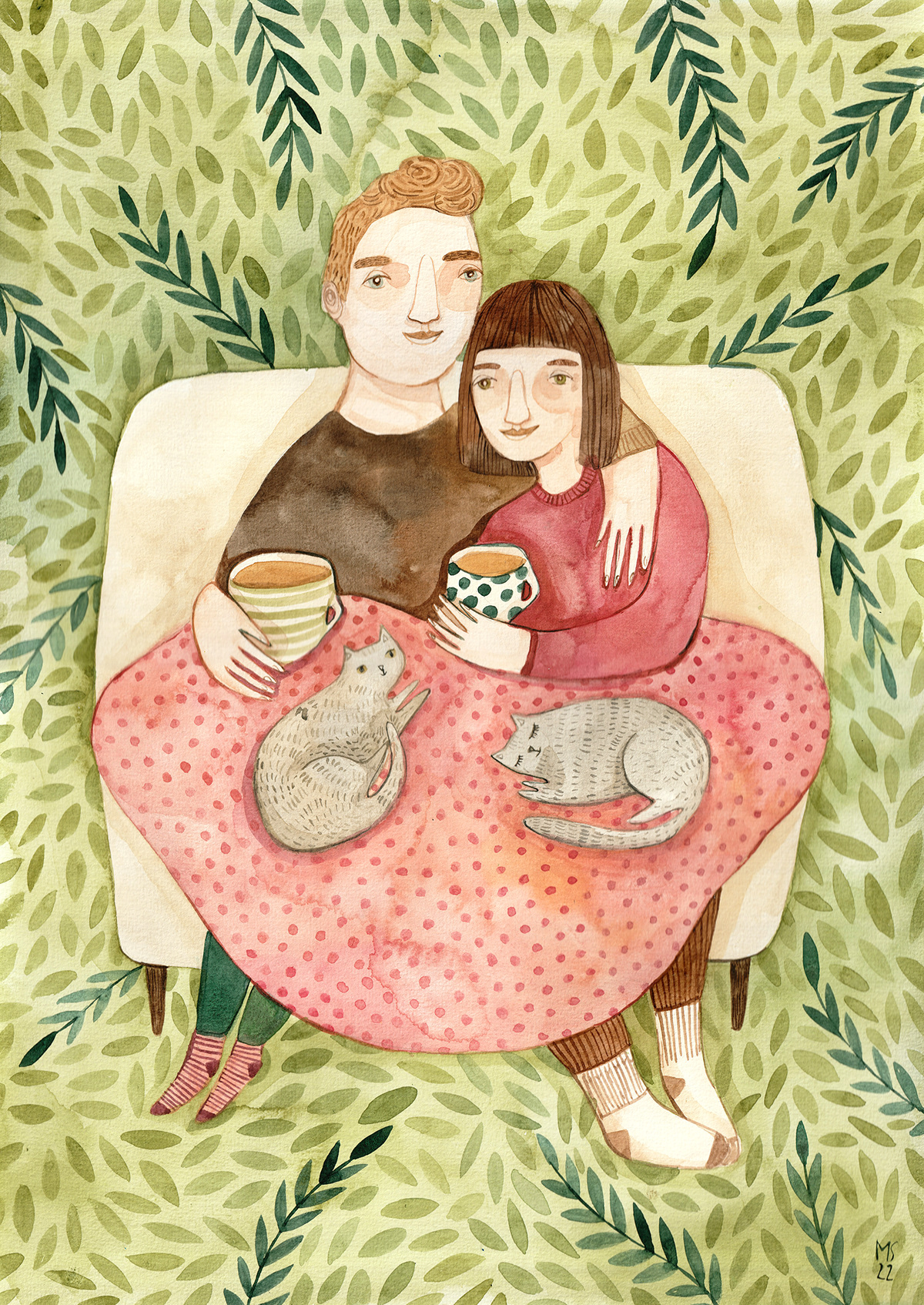 animals commissioned art couples family gifts home ILLUSTRATION  painting   personalised illustration watercolor