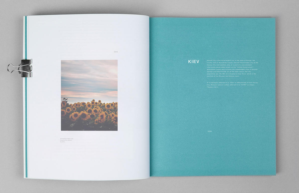 print Layout book magazine minimal  clean Cities Urban type modern blue spread graphic design concept