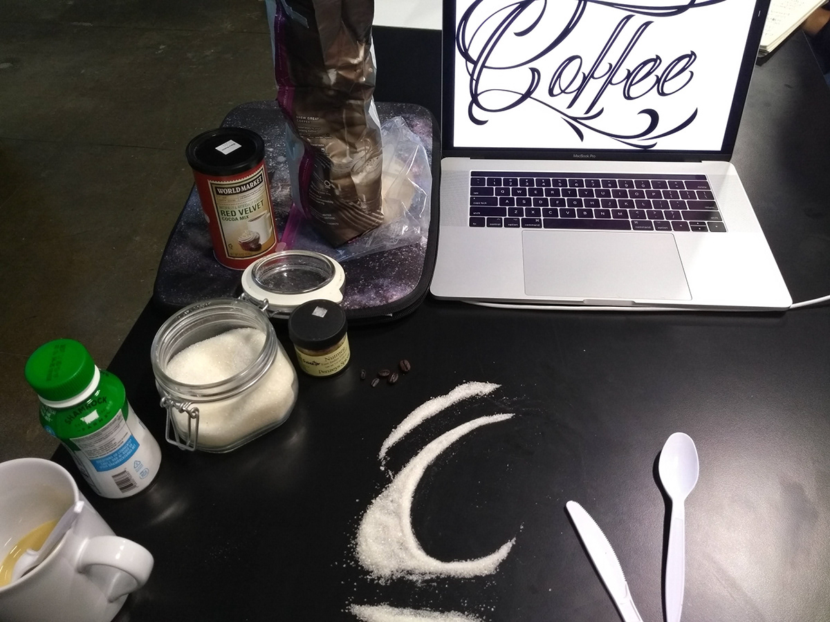 Coffee espresso Food  sugar typography   Calligraphy   Script adobe Illustrator LCAD