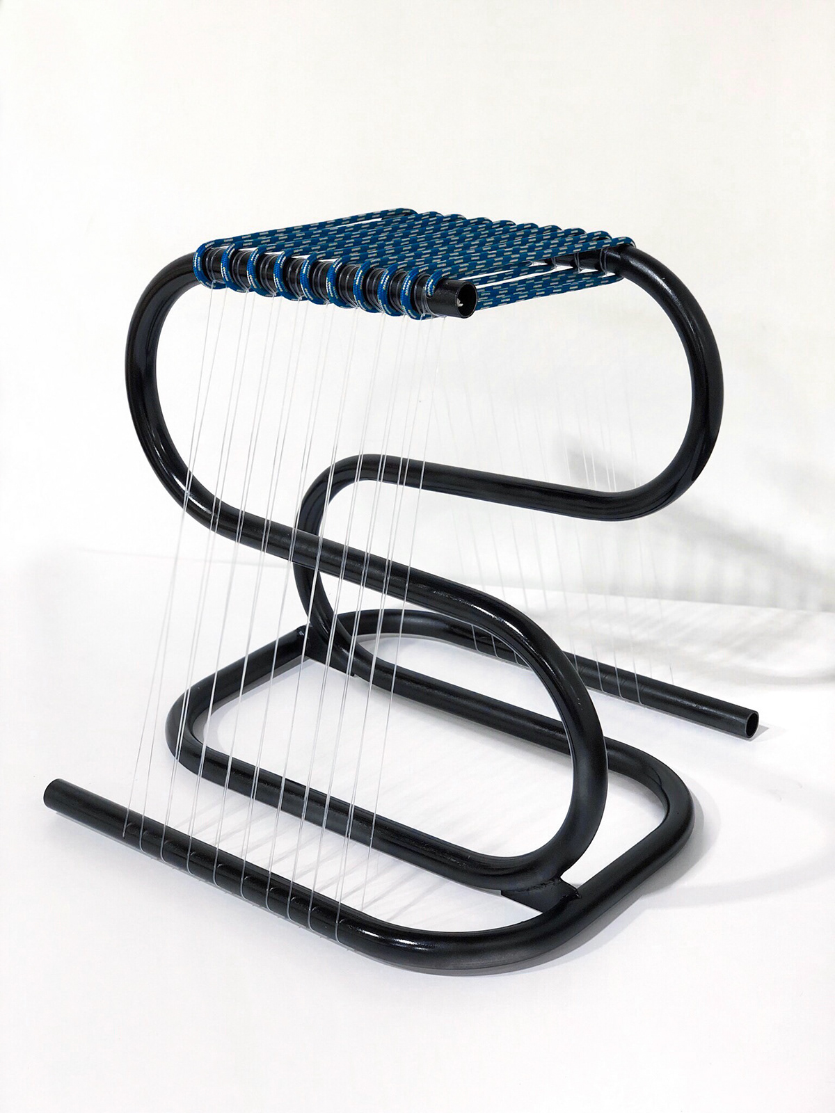 banco silla Tensoestructura cuerdas curvas fierro