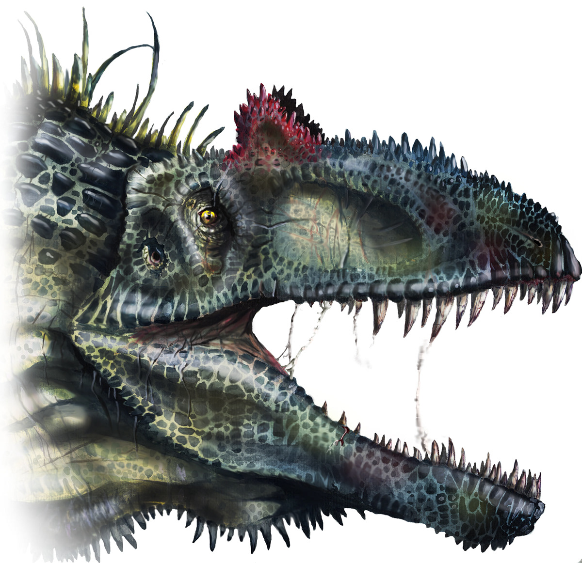 paint acrylic paleo Dinosaur reptile light bright Colourful  color animal Nature photoshop eyes teeth sea