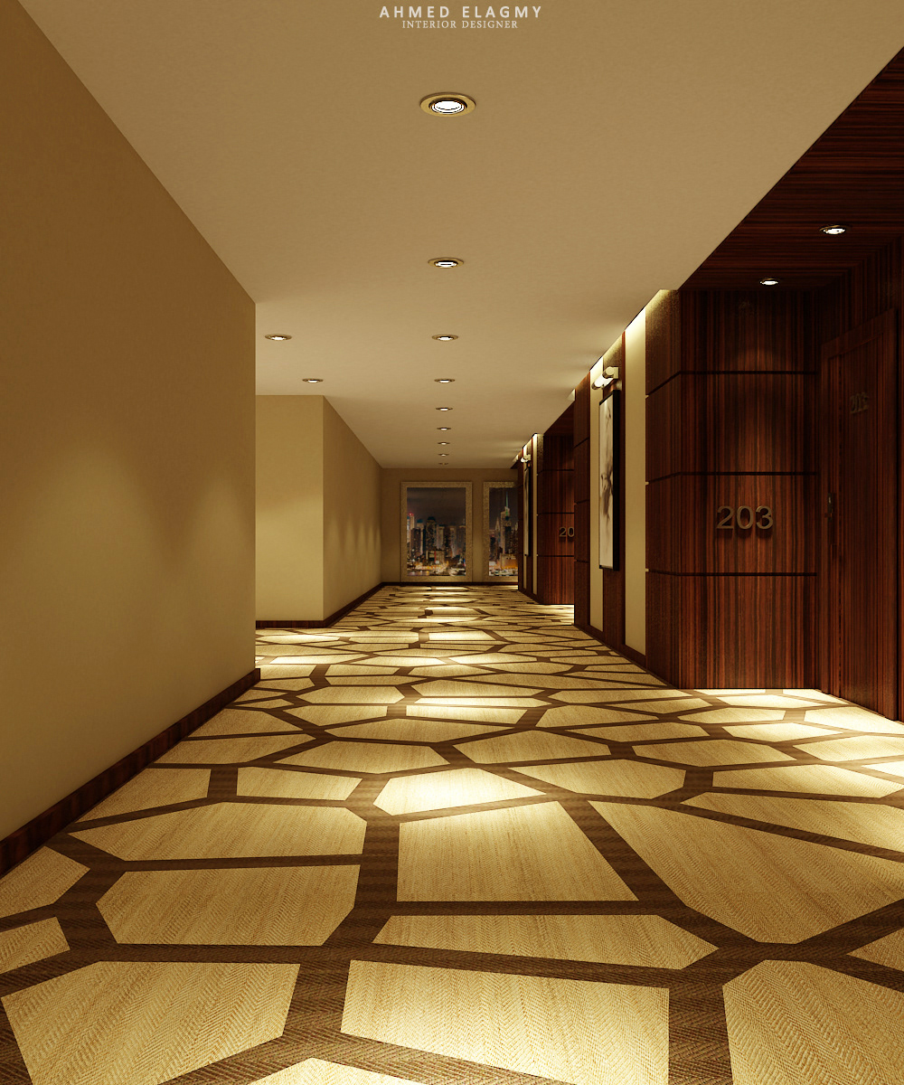 hotel egypt interior design  modern concept corridor