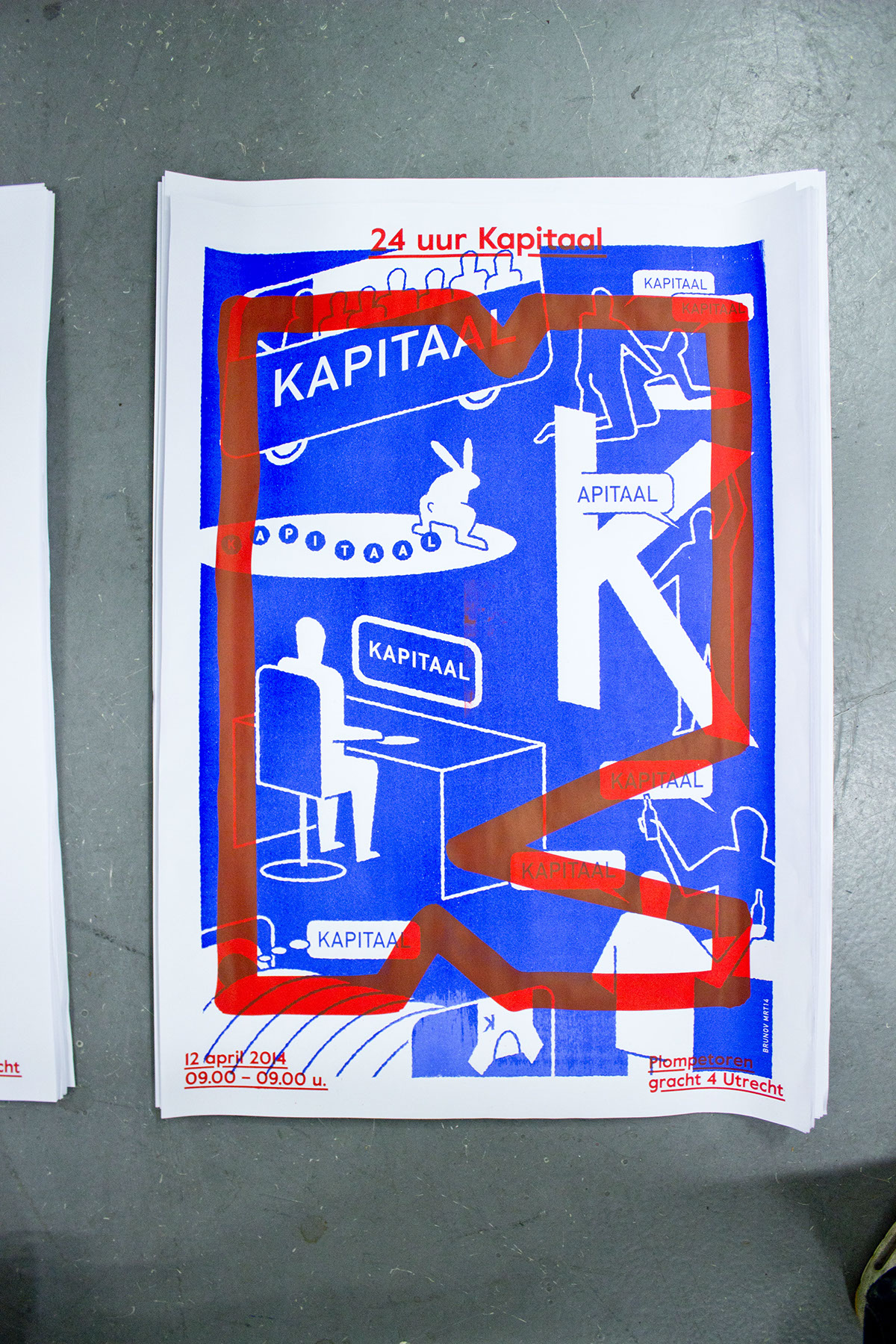 kapitaal poster posters affiche zeefdruk Silkscreen printed Guerilla designers design video