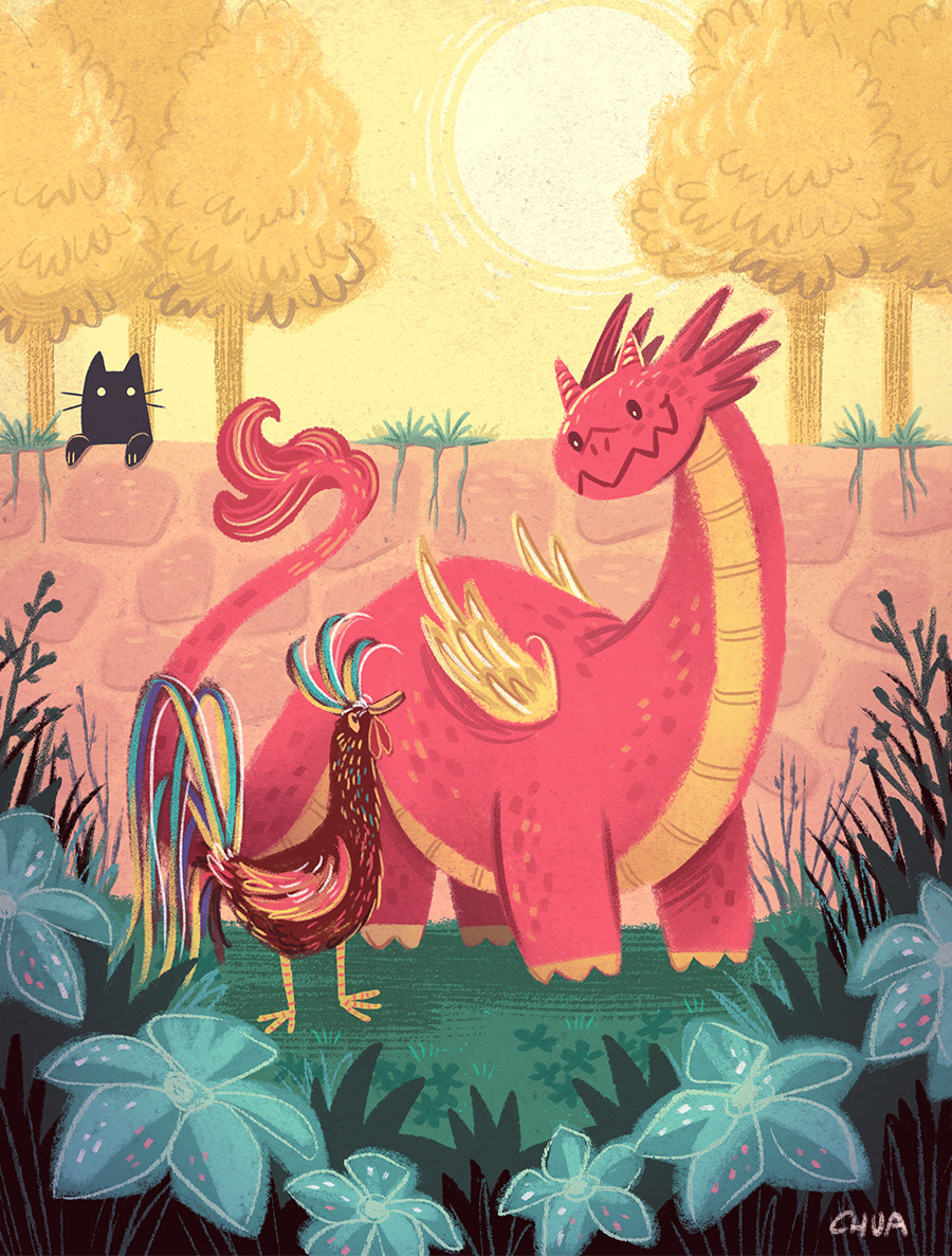 Adobe Portfolio childrens dragon fantasy ILLUSTRATION  kidlit kidlitart kids monsters Phoenix whimsical