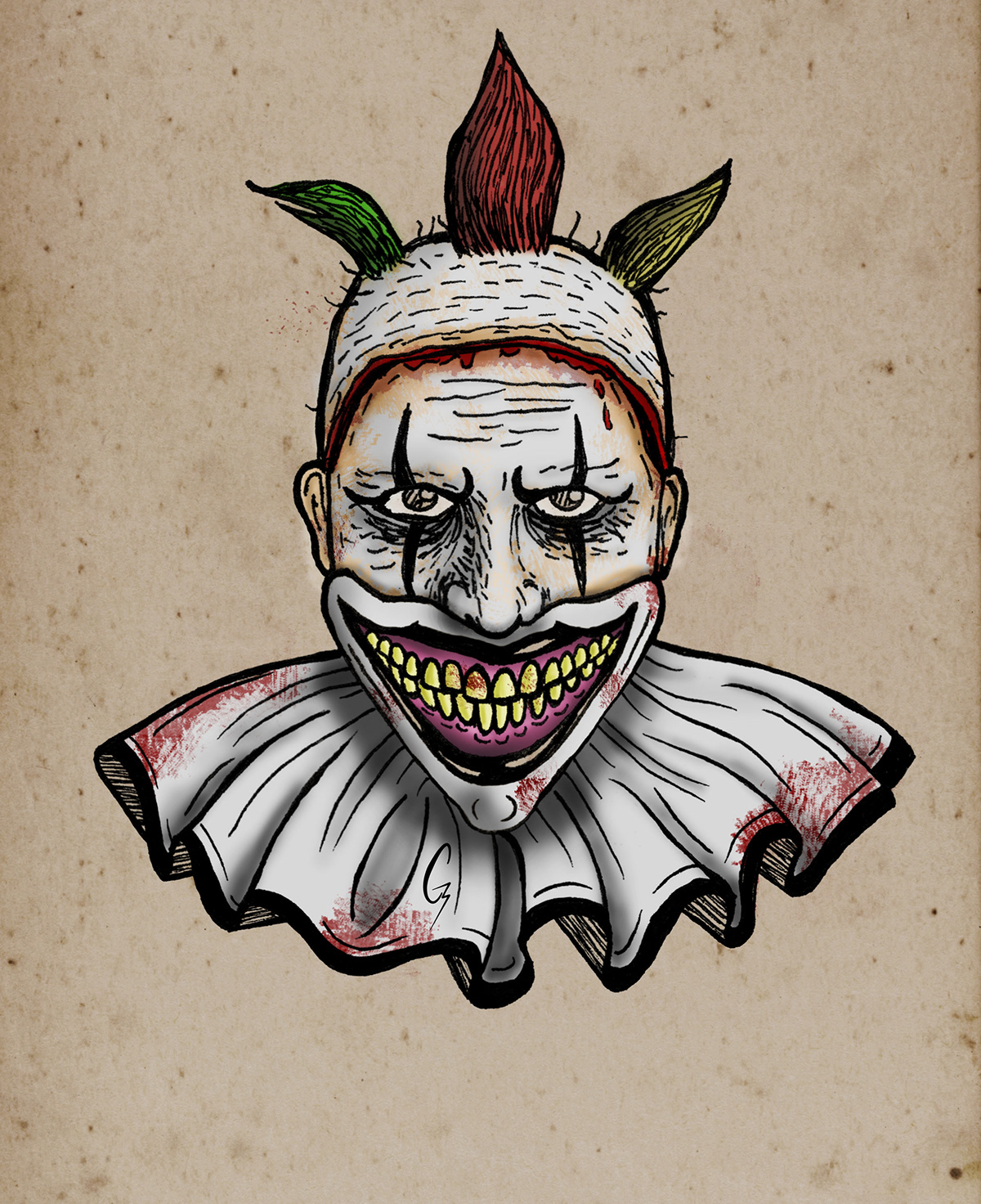 horror freakshow clown twisty coven asylum american horror story ahs Murder House killer Scary bloody face minotaur monster