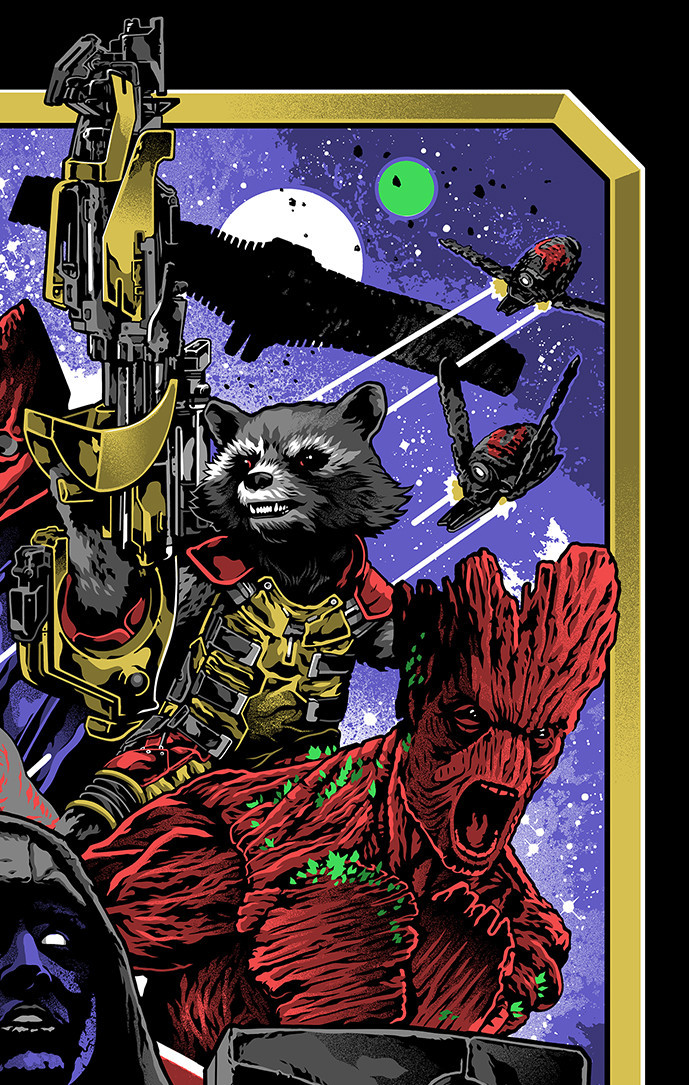 Guardians of the galaxy starlord 80s Retro screenprint