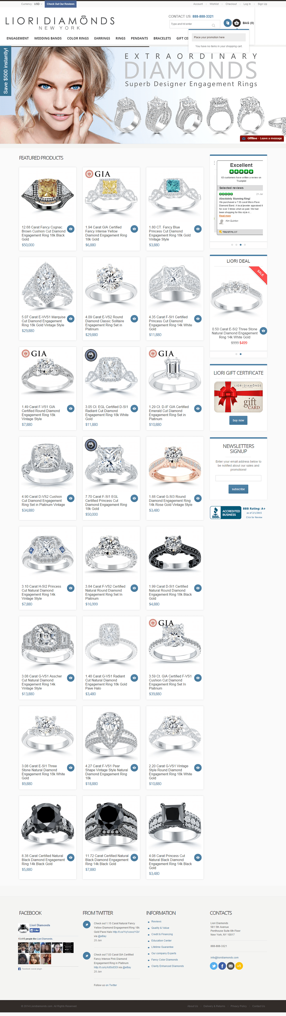 online store Ecommerce online shopping portal dimonds diamonds jewelry fashion website