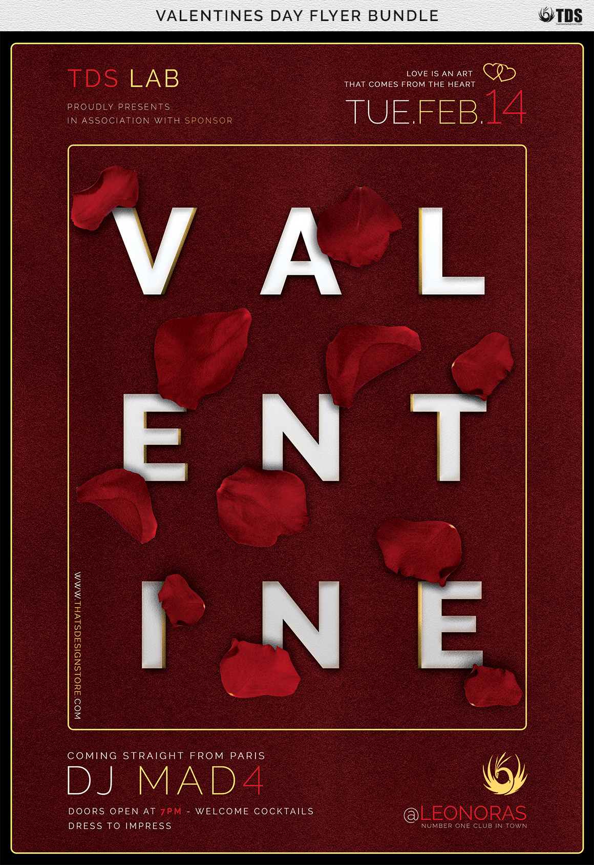 thatsdesignstore flyer poster template valentines Day Love romantic classy