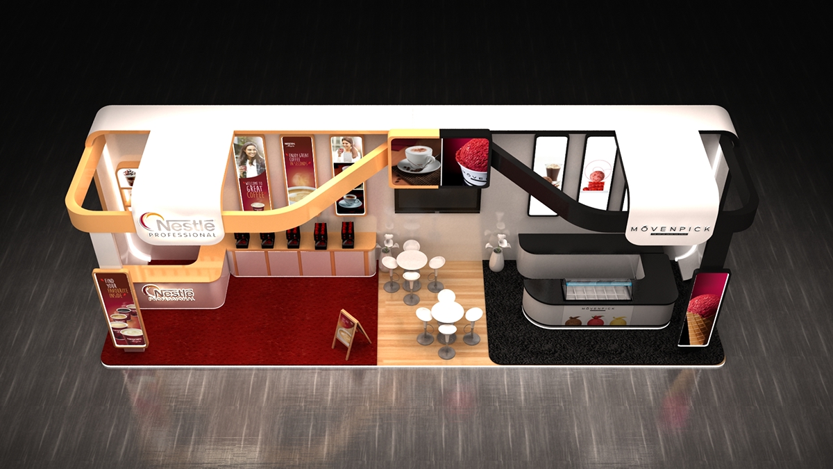 nestle' cafe'x shimaa booths Exhibition  design squarecube new