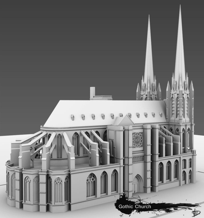3D model cathederal  3d church