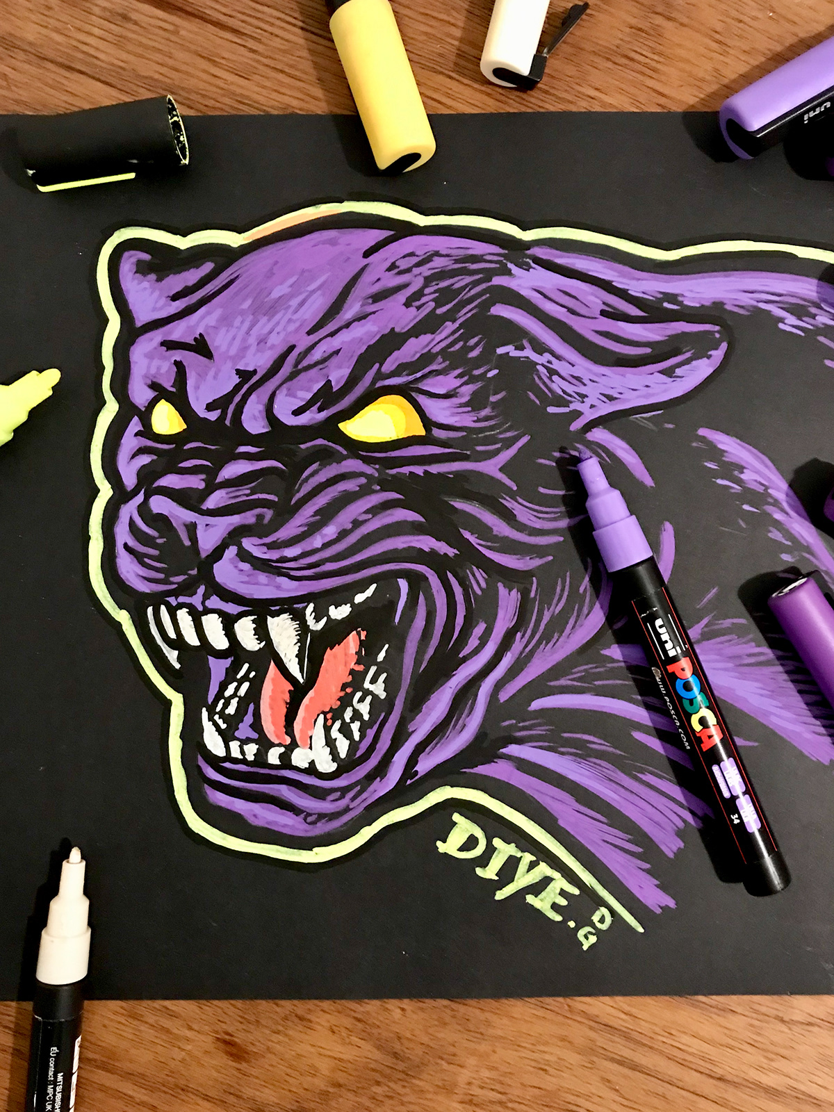 BLACK PANTHER - Posca markers on Behance