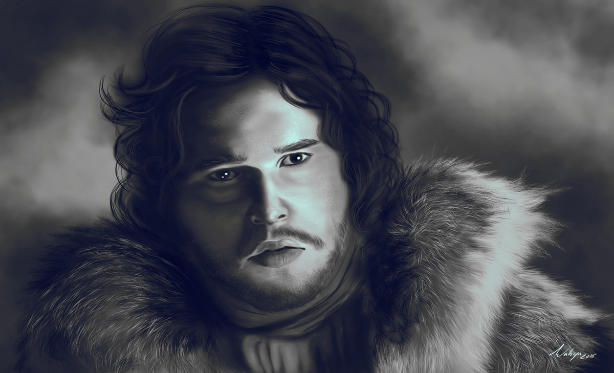 Jon Snow Game of Thrones got audrey lopez wahya digital painting time laps speed painting photoshop