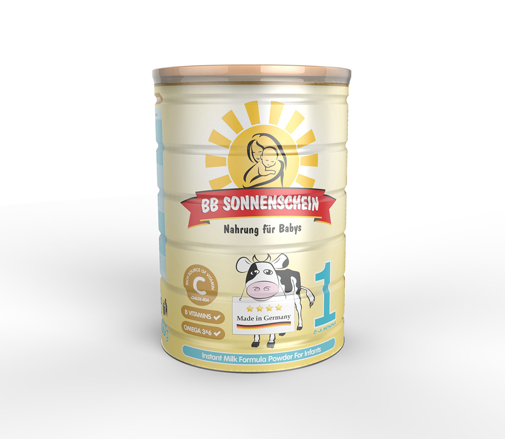 BB Sonnenschein baby formula Tin design