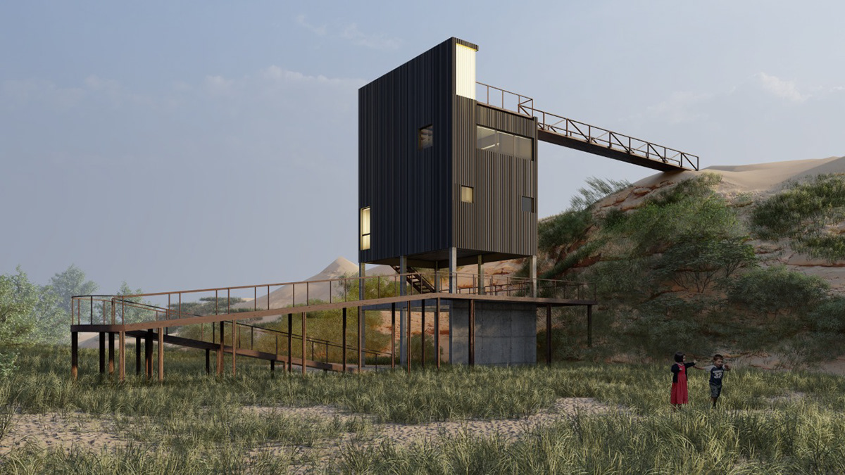3D architecture beach Beachhouse exterior design house minimal modern Render Villa
