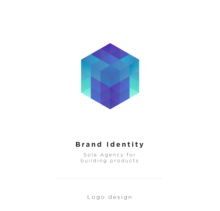 color business card cube pattern logo brand identity design Brand Design Logo Design brick construcions industry