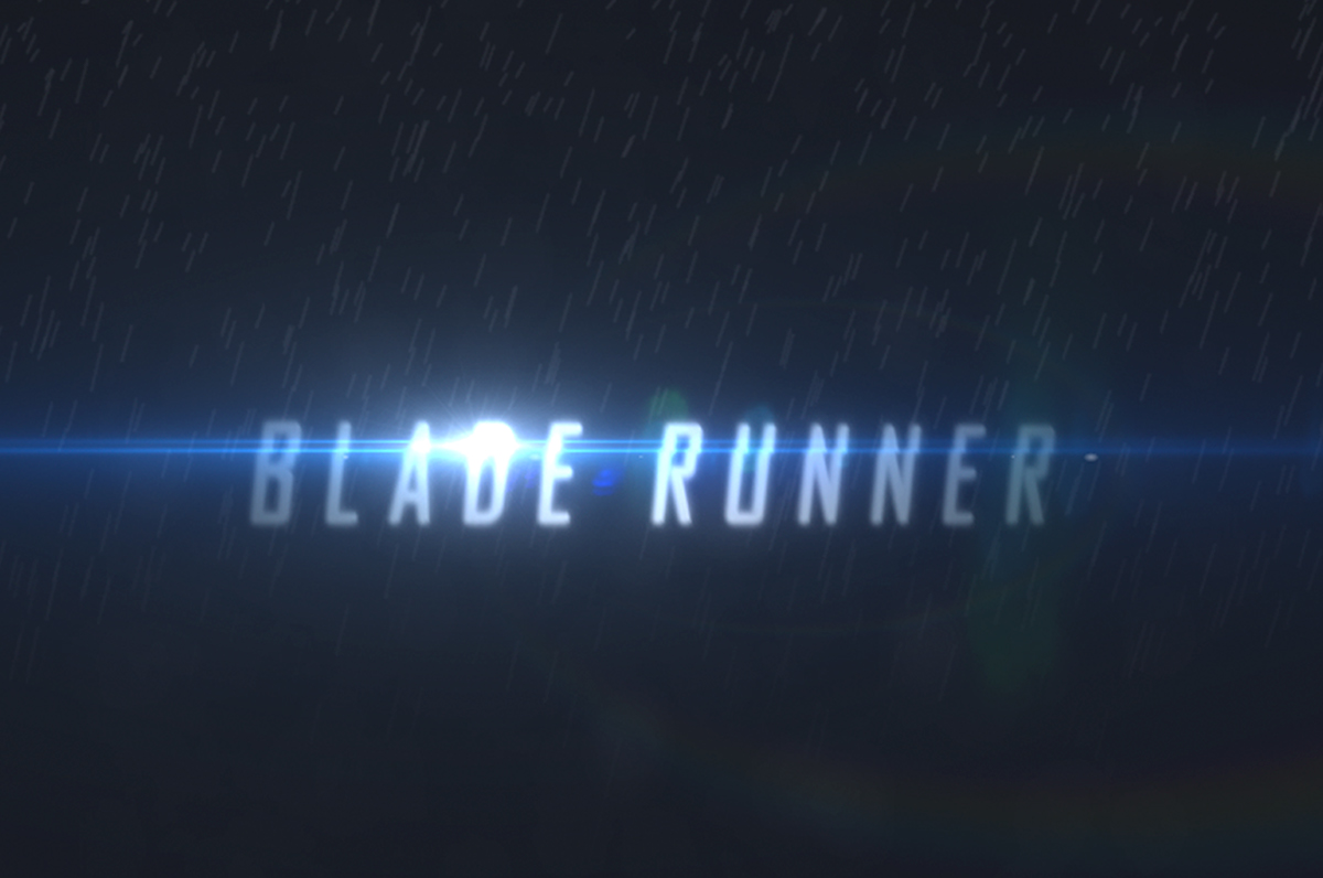 Bladerunner opening creidts Film Identity dark rainy city bright lights sci-fi movie Chase identity
