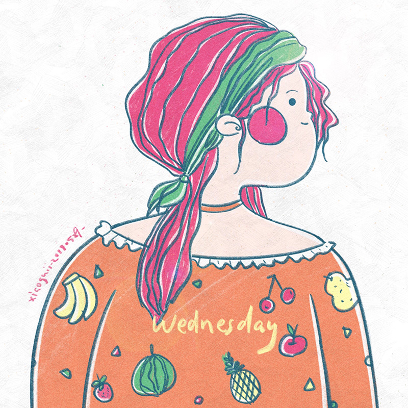 doodle Procreate iPad girls weekday weekend clothes Fashion  hair Character
