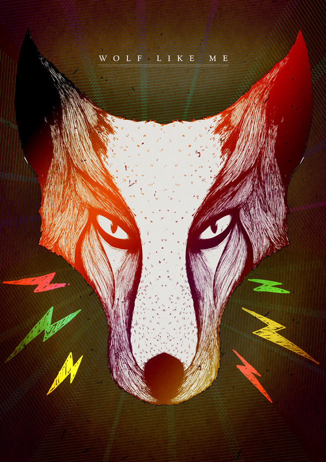 wolf wolf like me neon bright fineliner