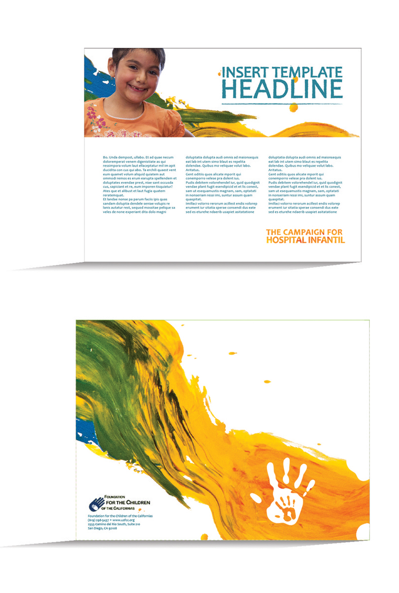 brochure pamphlet package dieline campaign hospital childrens hospital mexico San Diego paint finger painting hands
