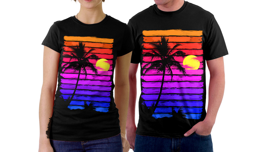 sunset summer color tshirt design cool