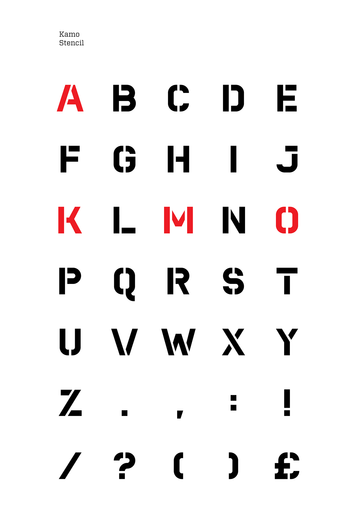  font type Kamo alternates alternate stencil numbers jordan air experimental geometry red Typeface