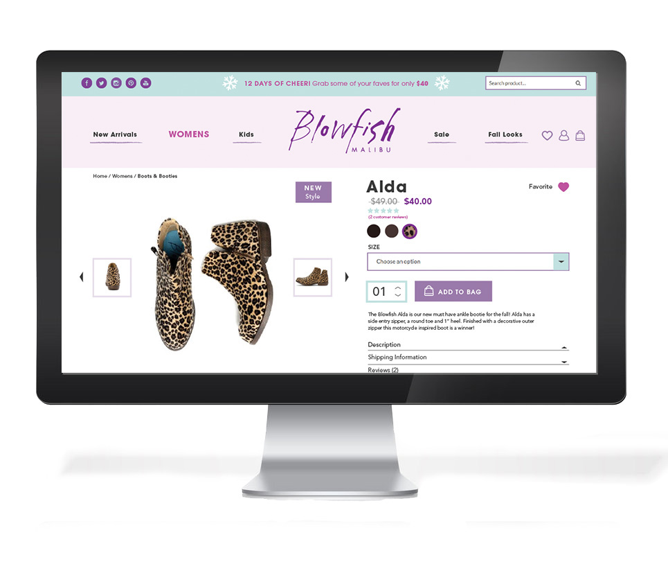 ux/ui blowfish shoes redesign pdp  Product Page website redesign