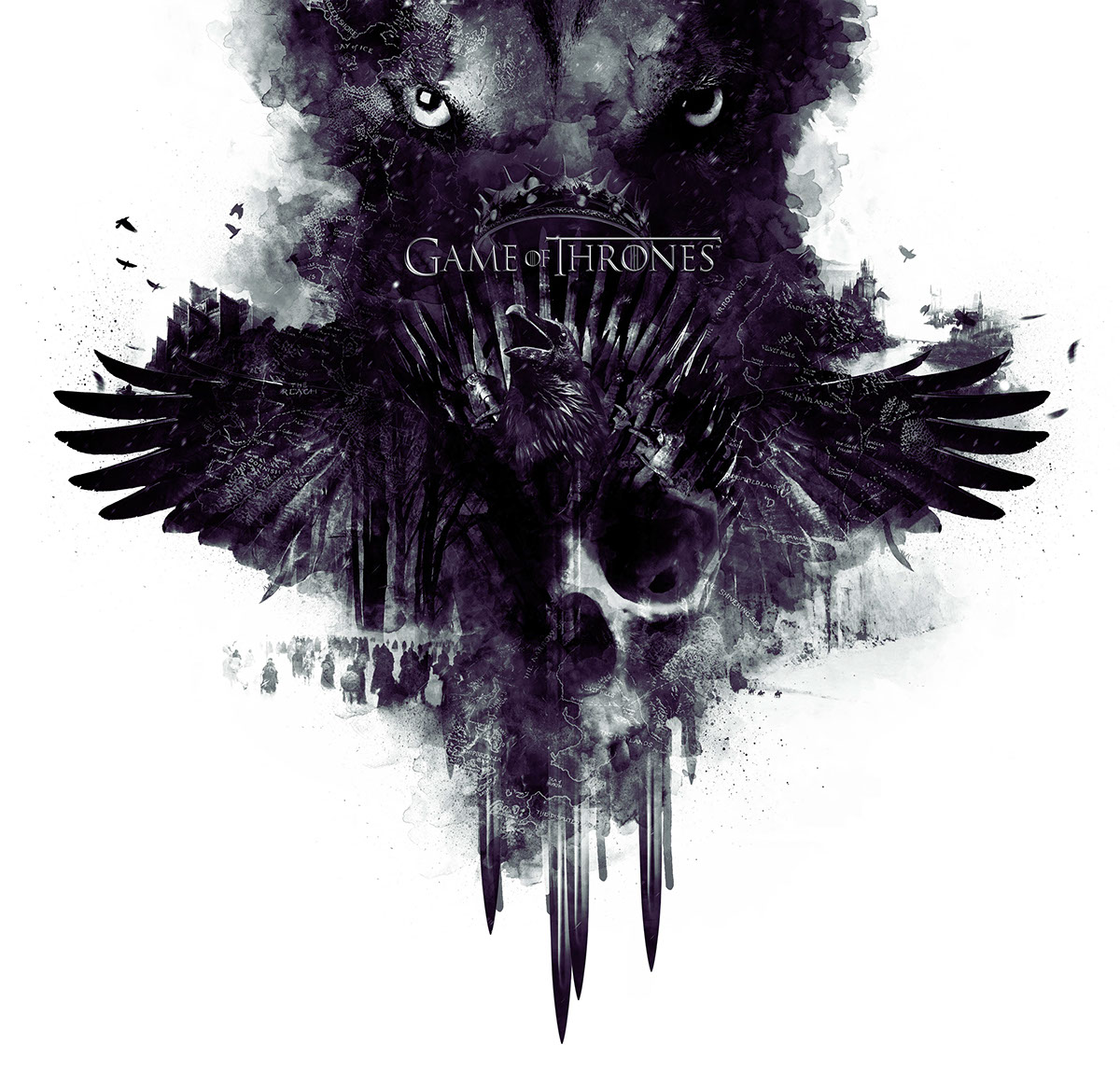 Game of Thrones raven valar morghulis skull death