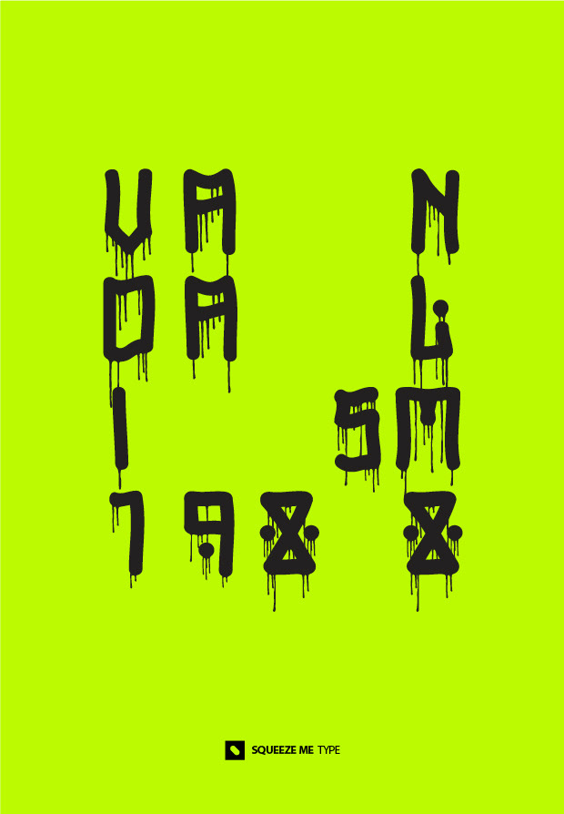 Typeface type font Street squeeze drips Marker alphabet posters athens berlin vandals rain studios rain