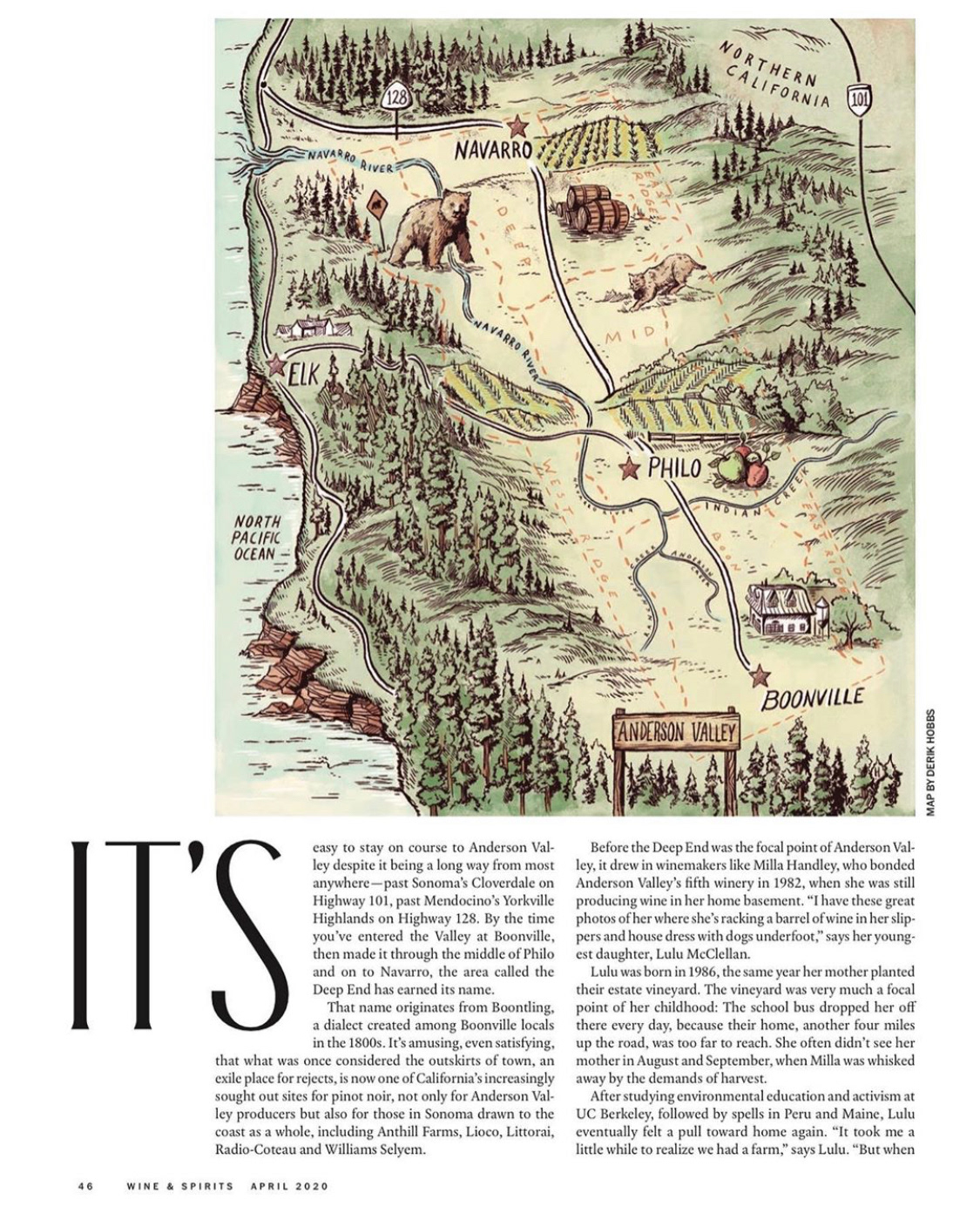 California cartography derik hobbs editorial illlustrated map SCAD Vineyards west coast wildlife wine