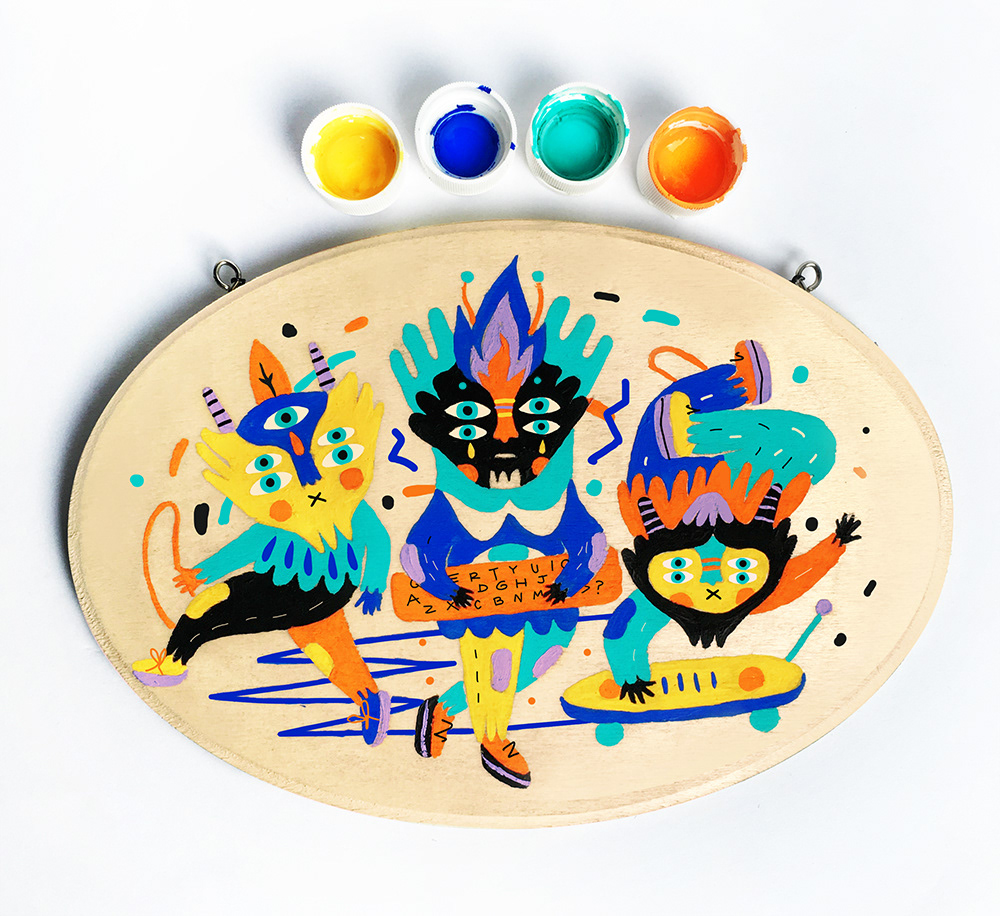 Guatemala ILLUSTRATION  paint markers characterdesing textures mask brush acrylic surrealism