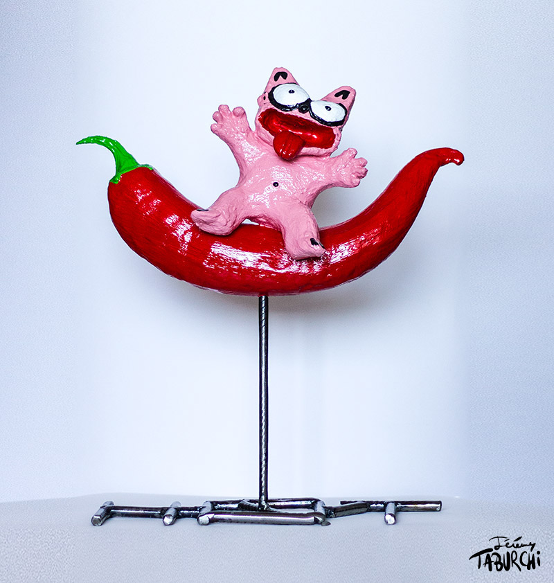 Taburchi Chat Rose pink cat sculpture 3d printing 3D 3d art 3d sculpture