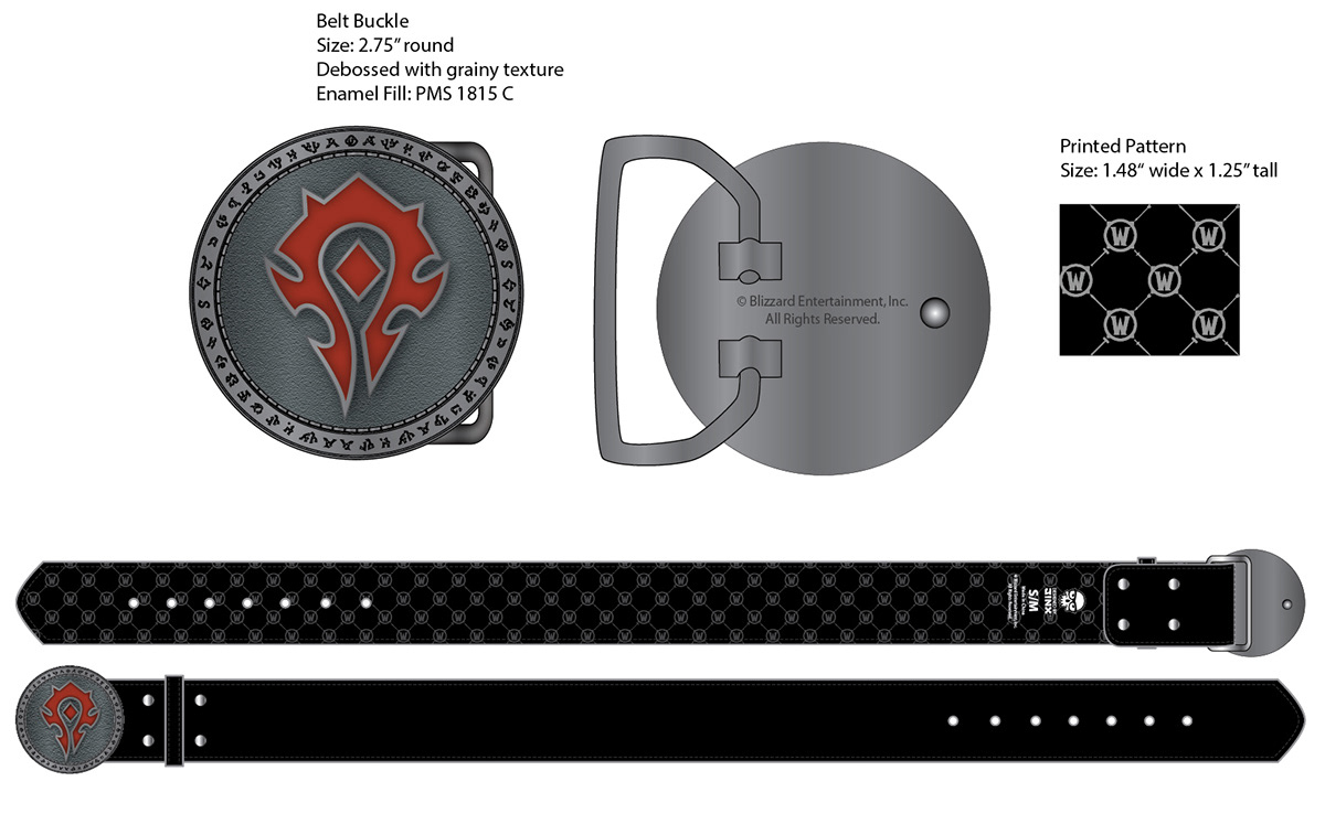 World of warcraft wow Horde alliance pandaren mists of pandaria belt leather metal enamel licensed Accessory