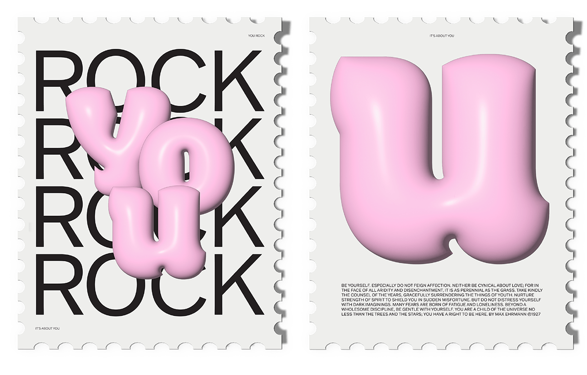 3D Type 3d typo 3D typography branding  Branding design Postage Poster Design Stamp Design typography   visual identity