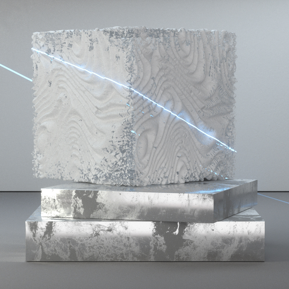 3D Digital Art  Form materiality MUTEK sculpture texture laser rock