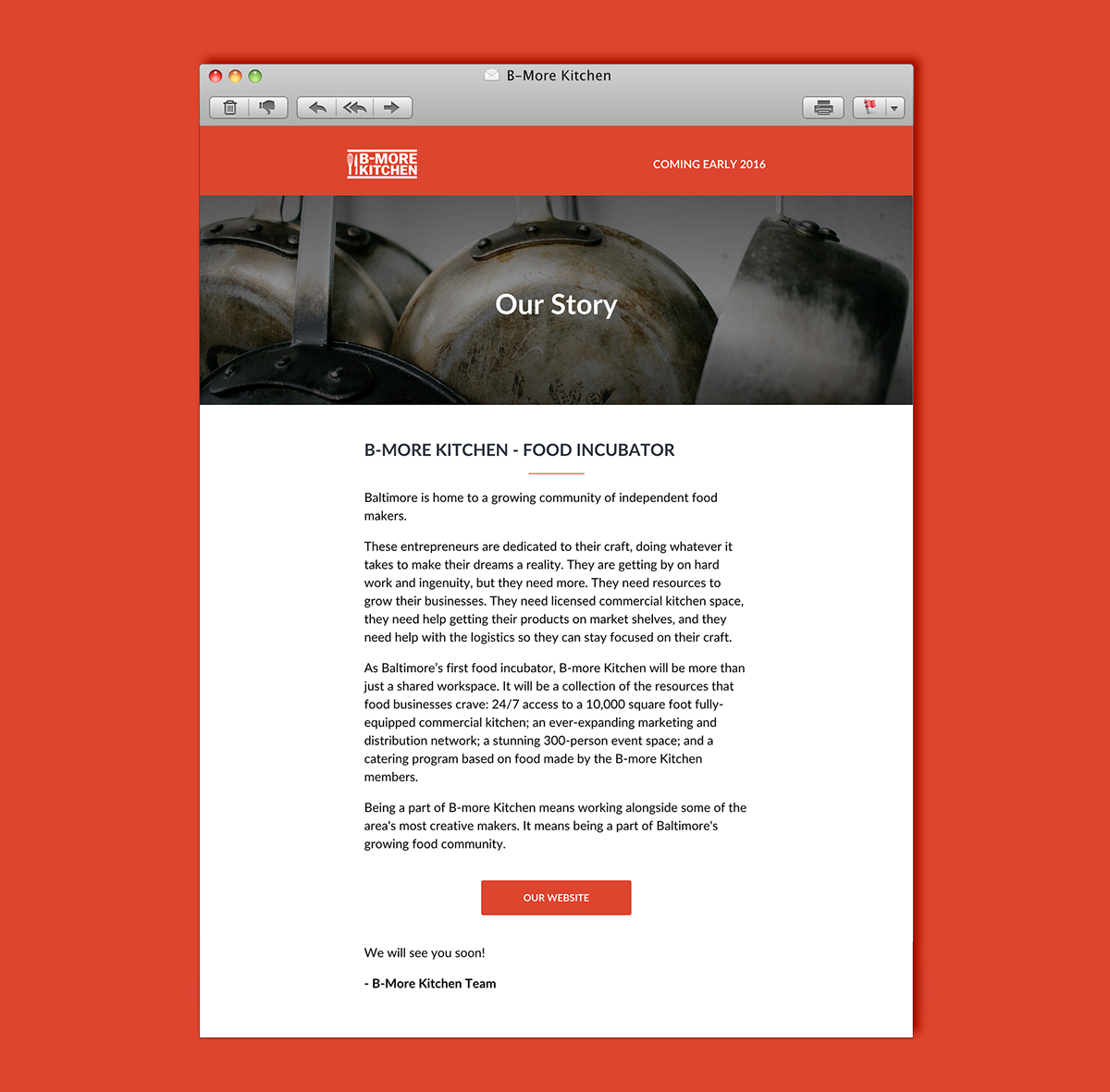 Adobe Portfolio b-more kitchen Incubator Web Startup Baltimore