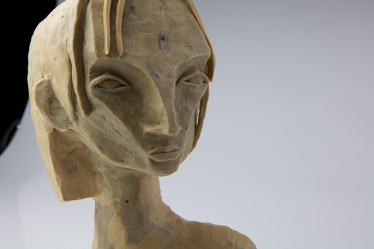 Uma Thurman ceramics  portrait sculpture