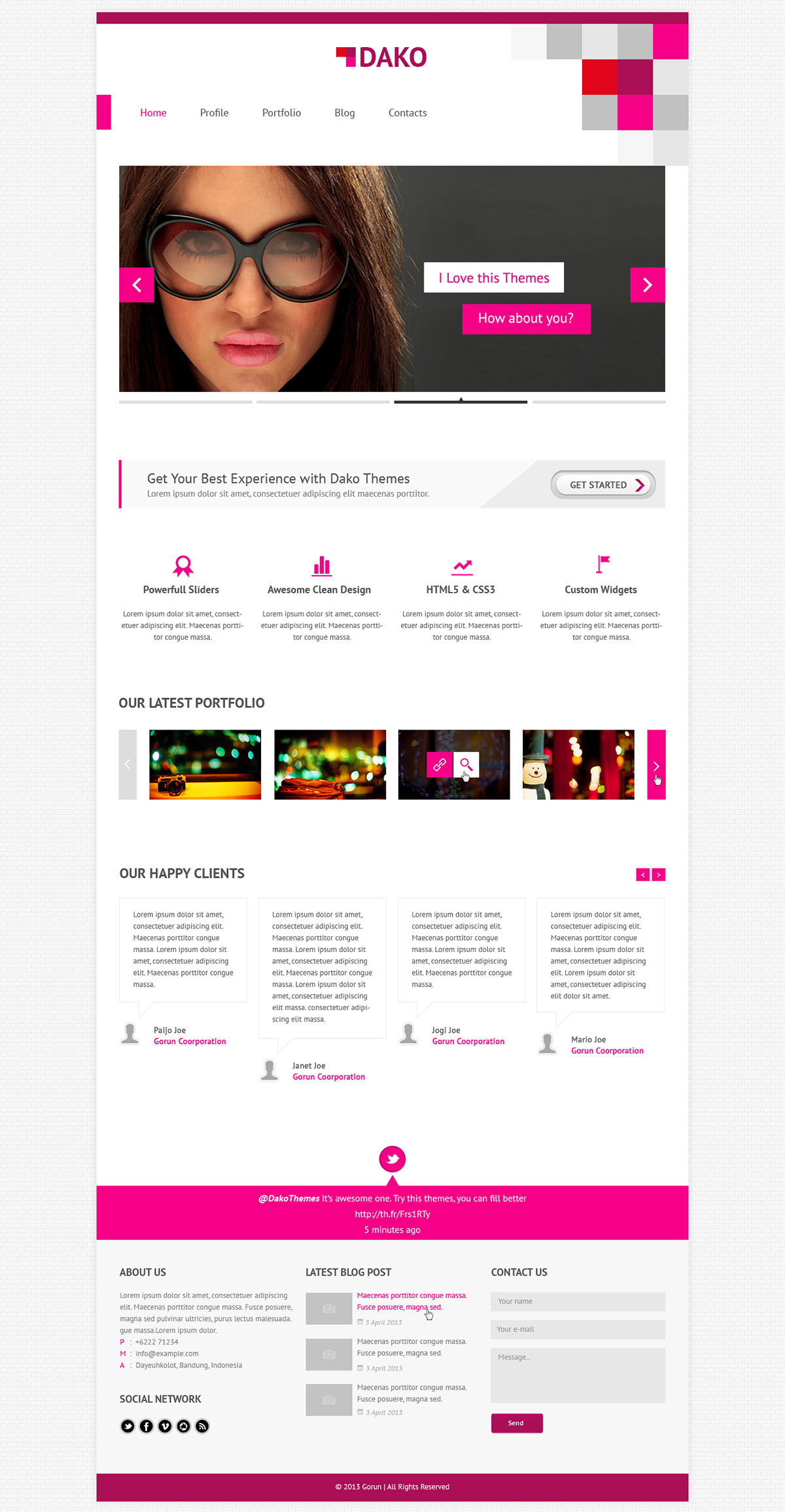 dako psd template Web design awesome clean corporate UI ux