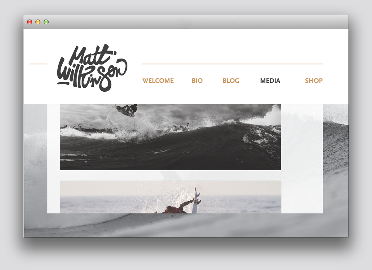 Surf matt wilkinson Website lettering naming brand naming surfboard poster app iphone video Surf brand Street sea