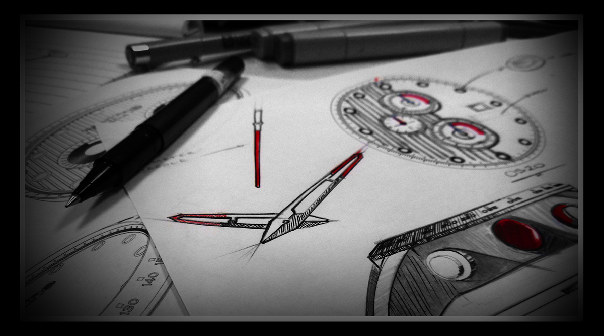 watch design time timepiece clock styling  brand redline sketch pencil gif graphic