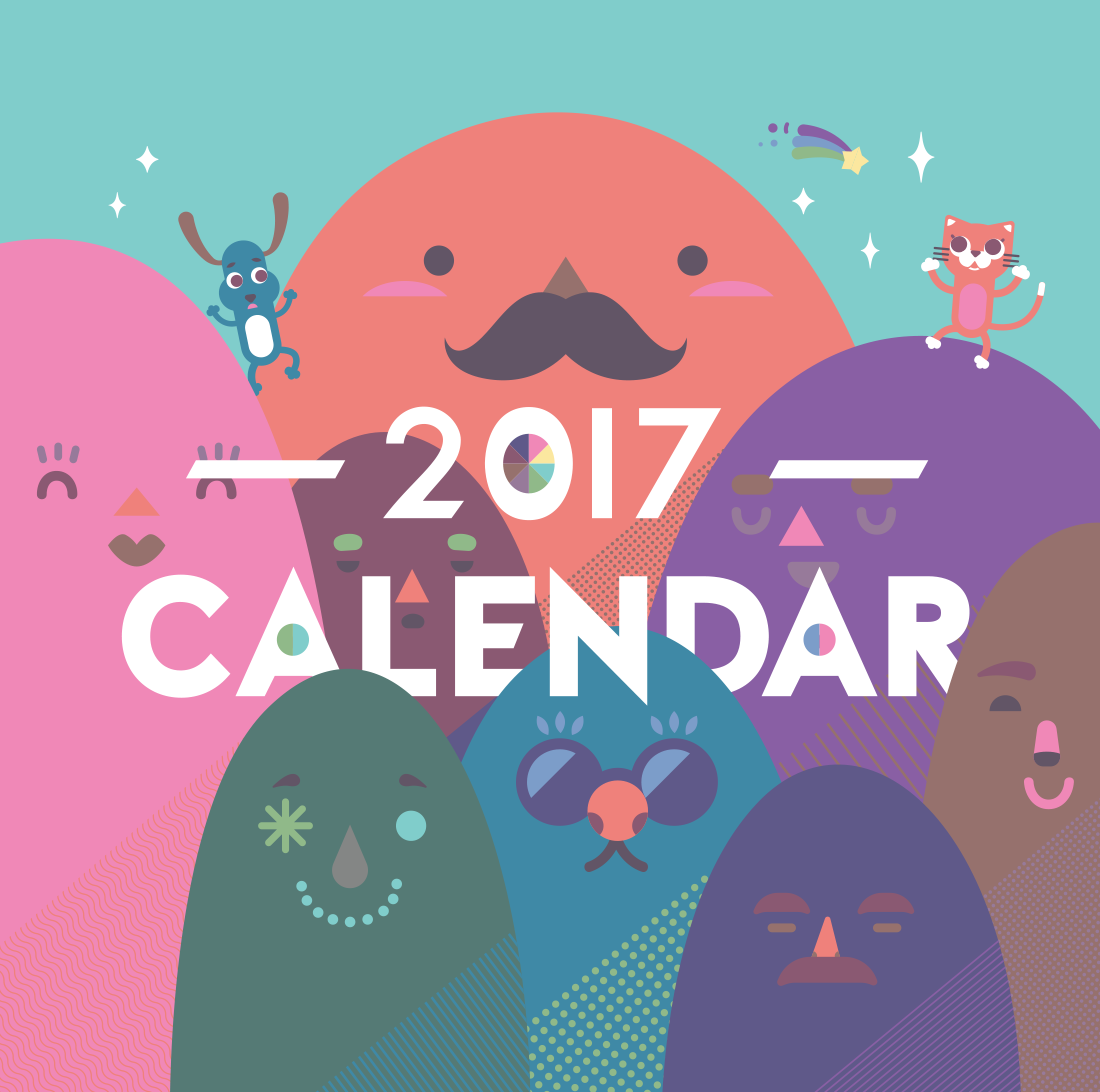 calendar print flat design Illustrator