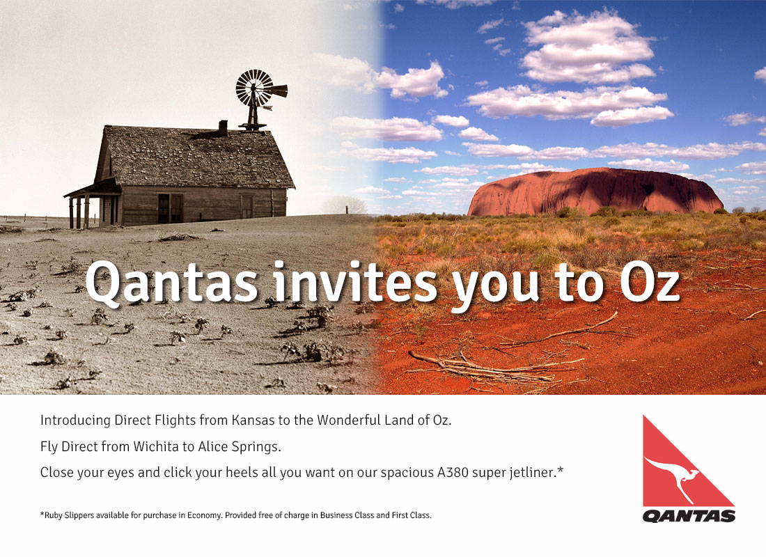qantas Airlines kansas Australia ayers rock ruby slippers