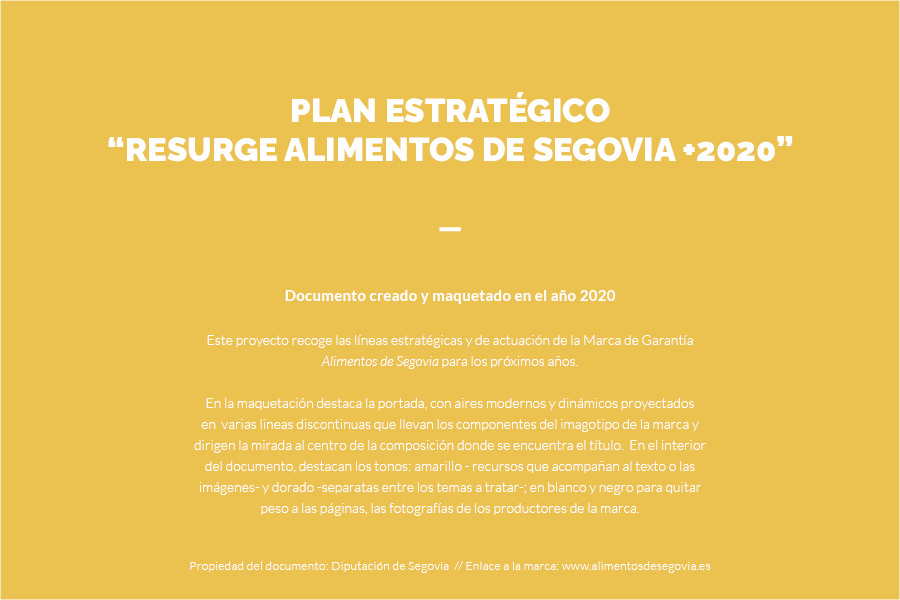 #comunicacion #DAFO ALIMENTOSDESEGOVIA Diseño editorial Investigación planestrategico