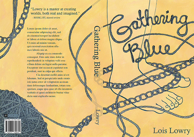Gathering blue book book cover Lois Lowry  HAND LETTERING