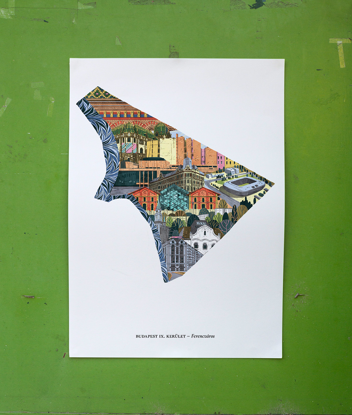 budapest city Urban hungary underground Travel poster pattern architecture map