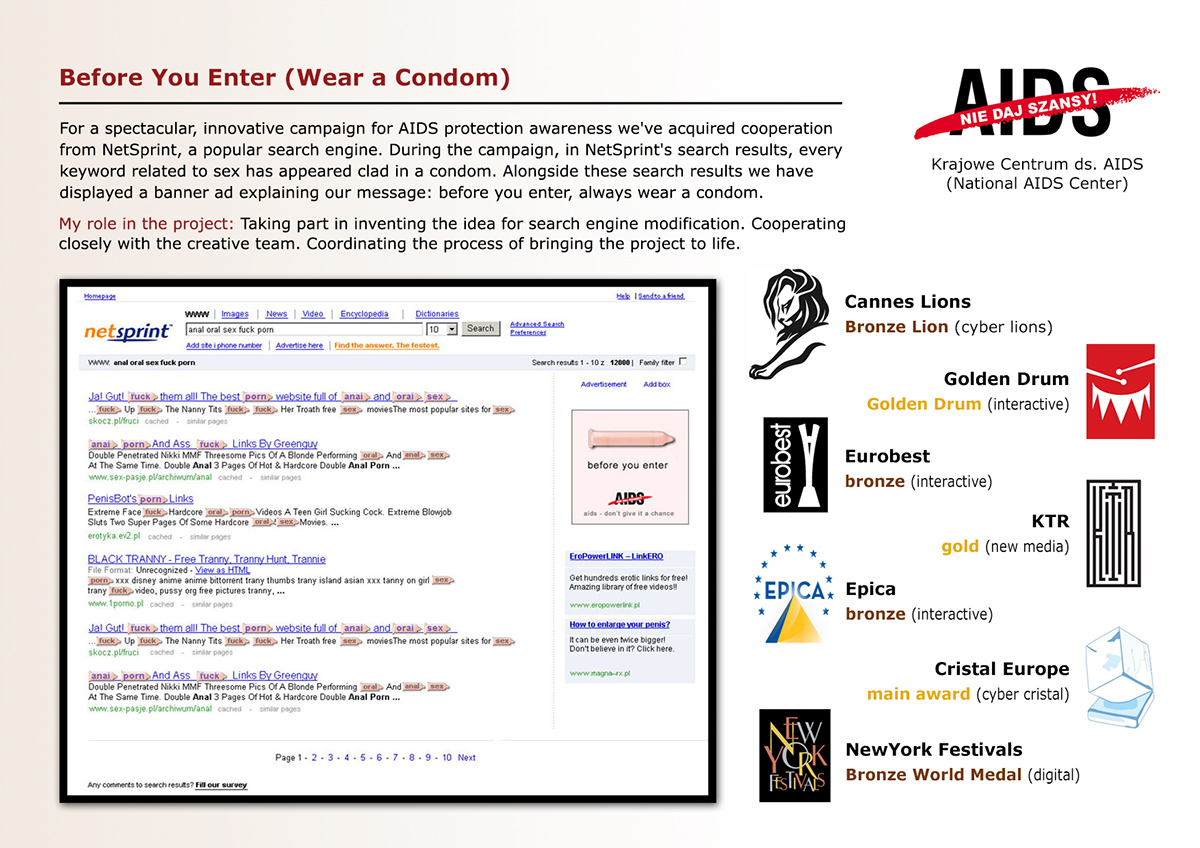 enter before awareness search engine search results SEM protection Keywords AIDS sex