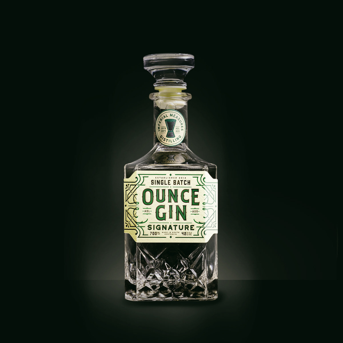 distillery ounce gin Gin Logo packaging design Logo Design gin bottle bottle design label design gin label design gin design
