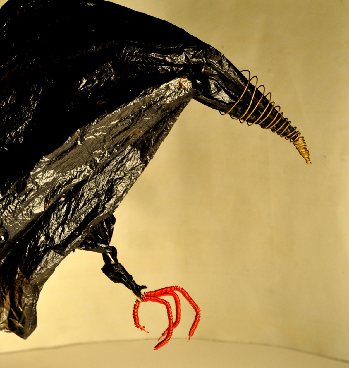 scultura sculpture heykel escultura bird birds Scavenger raven crow carrion wire nylon beak