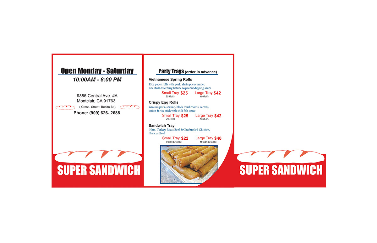 Daniel Reyburn Food  menu Super Sandwich Website