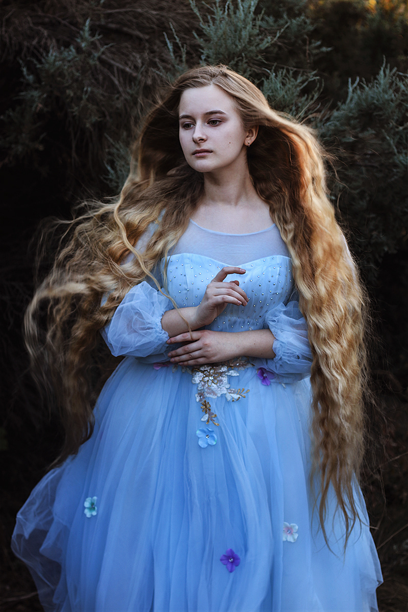 Beautiful dress fairytale Fashion  girl long hair Magic   model Princess vogue