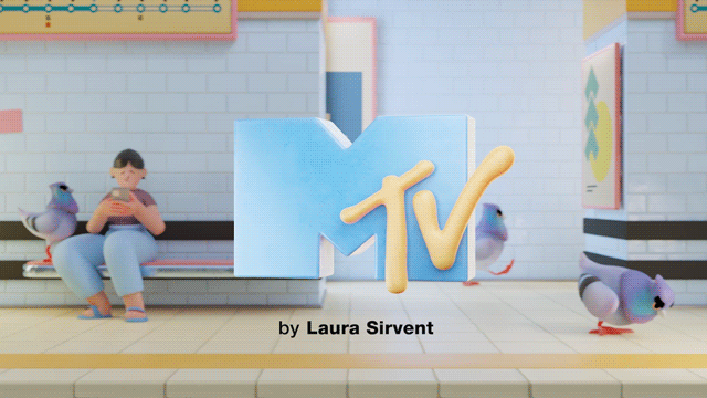 3D 3d animation character animation Character design  lazy Mtv Mtv ident pigeon subway LAURA SIRVENT